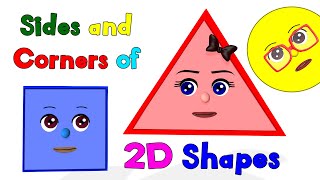 Sides and Corners of 2D Shapes  Noodle Kidz Educational Videos [upl. by Chita]