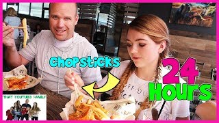 24 Hours Using Only Chopsticks  That YouTub3 Family [upl. by Mcclary]