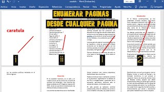 COMO NUMERAR PÁGINAS DESDE CUALQUIER PÁGINA EN WORDPASO A PASO 2024 [upl. by Masao]