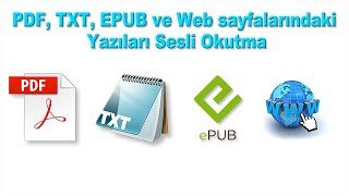 Bilgisayarda PDF TXT EPUB ve Web sayfalarındaki yazıları sesli okutma [upl. by Atteuqahc]