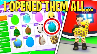 I HATCHED EVERY EGG in gamethen TRADED pets inside away adopt me rich sever [upl. by Ahseek]