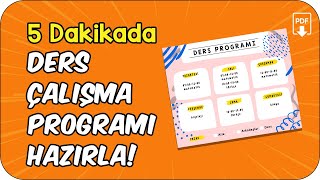 Ders Çalışma Programı Hazırlıyoruz 30 Kasım  6 Aralık Örnek PDF [upl. by Idolem]