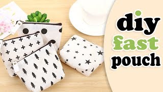 DIY POUCH BAG  Zipper Mini Wallet Purse Tutorial [upl. by Nihs232]