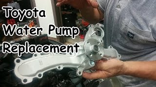 Toyota V6 GRFE  Water Pump Replacement [upl. by Cirted]