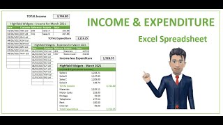 Income and Expenditure Spreadsheet  Step by Step instructions [upl. by Surbeck789]