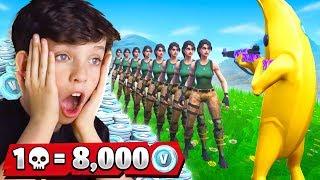 1 Elimination  8000 free VBucks With My Little Brother Fortnite Battle Royale [upl. by Eilrak]