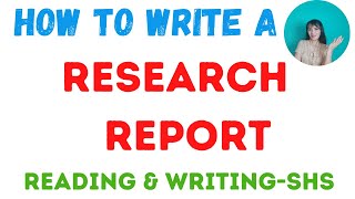 How to write a research report in EnglishAcademic Writing [upl. by Cohdwell971]