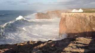 Hercules 2014 Huge waves in Sagres Portugal Cabo São Vicente 6114 [upl. by Alec]