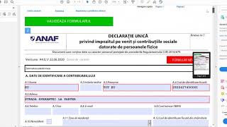 Completare DECLARATIA UNICA PFA SISTEM REAL pentru bonificatii 2019 [upl. by Libbi]