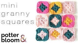 HOW TO CROCHET a Mini Granny Square  free pattern [upl. by Eibrab]