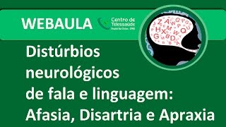 Webaula  Distúrbios neurológicos de fala e linguagem afasia disartria e apraxia [upl. by Diella955]