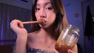 ASMR  Honeycomb  Sticky Satisfying Sounds [upl. by Enelav712]