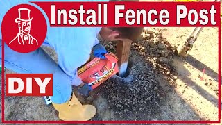 How to Set a Fence Post in Concrete [upl. by Amieva]