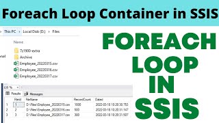 22 Foreach Loop Container in SSIS Example [upl. by Lletnom]