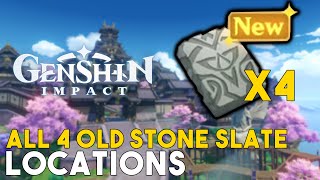 Genshin Impact All 4 Old Stone Slate Locations The Farmers Treasure World Quest Guide [upl. by Shawn378]