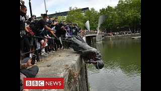 Slave trader’s statue toppled in Bristol as thousands join antiracism protests  BBC News [upl. by Hiro]