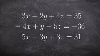 Solve a system with three variables [upl. by Anadroj317]