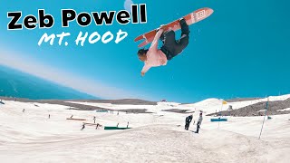 Zeb Powell Snowboarding at Mount Hood On A 203cm Board [upl. by Figone]