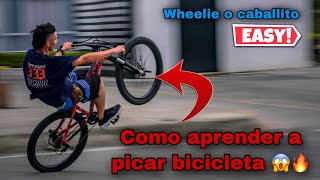 COMO PICAR EN BICICLETA😱👌 WHEELIE O CABALLITO  ESCOBARRIDER [upl. by Nanreh129]