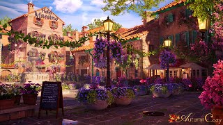 COZY ITALIAN VILLAGE AMBIENCE Relaxing Nature Sounds Fountain Sounds Horse Cabs Bell Sounds [upl. by Uokes]