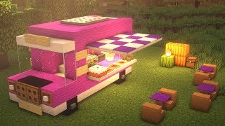 Minecraft How to Build a Food Truck  Restaurant on wheels [upl. by Idnal]