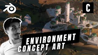 Environment Concept Art In Blender  TUTORIAL [upl. by Tdnarb]