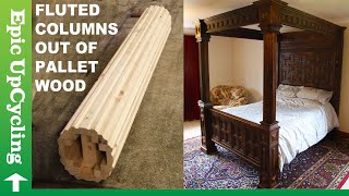 Pallet Wood Furniture Elegant Four Poster Bed Made From Recycled Pallet Lumber [upl. by Cia290]