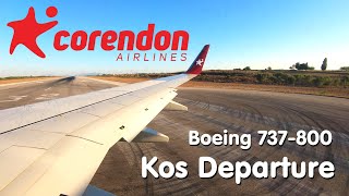 Corendon Airlines Boeing 737800  Takeoff at Kos Airport [upl. by Eleni380]