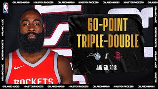 Harden Notches First Career 60PT TripleDouble  NBATogetherLive Classic Game [upl. by Animsay220]