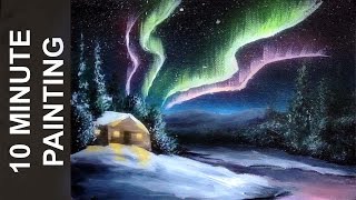 Painting the Aurora Borealis with Acrylics in 10 Minutes [upl. by Chaffee323]