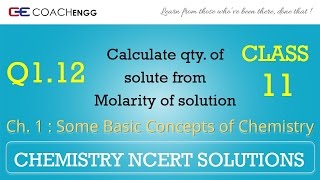 Some Basic Concepts of Chemistry Q112 Chapter 1 NCERT solutions CHEMISTRY Class 11 [upl. by Camile908]