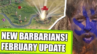 NEW Barbarian mechanics  Civ 6 February Update First Impression [upl. by Mei]