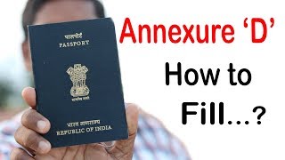 How to Fill Annexure D in Passport  Complete Guide with Sample  Help in Tamil [upl. by Letnuahc736]