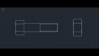 Bolt amp Nut  Autocad 2D [upl. by Rebmyt]