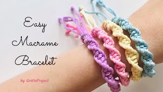 Easy Macrame Bracelet  DIY Friendship Bracelet [upl. by Luhe]