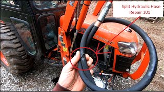 DIY Easy Tractor Hydraulic Hose Repair [upl. by Kciredec]