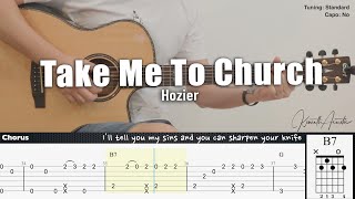 Take Me To Church  Hozier  Fingerstyle Guitar  TAB  Chords  Lyrics [upl. by Ahsercal]