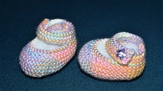 How to Knit Basic Mary Jane Baby Booties Part 1Right Bootie Work Flat [upl. by Reffotsirhc]