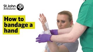 How to Bandage A Hand  First Aid Training  St John Ambulance [upl. by Ras638]