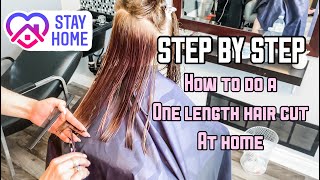 HOW TO CUT A ONE LENGTH HAIRCUT  HAIR TUTORIAL  STEP BY STEP [upl. by Enohsal]