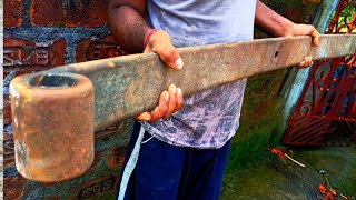 Knife Making  Forging a Super Sharp Nepali Kukri knife From Fat Spring [upl. by Airlie]