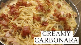 CREAMY CARBONARA PASTA RECIPE  Filipino Style Carbonara [upl. by Kendra]