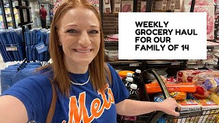 FAMILY OF 14 WEEKLY GROCERY HAUL [upl. by Aniwde]