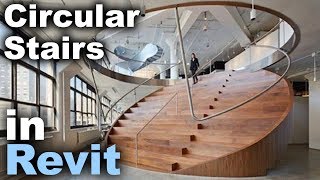 Circular Stair  Auditorium in Revit Tutorial [upl. by Sacrod]