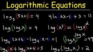 Solving Logarithmic Equations [upl. by Ilarin]