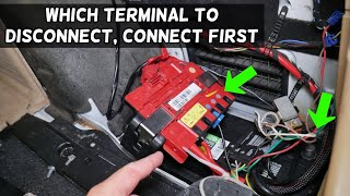 WHICH BATTERY TERMINAL TO DISCONNECT FISRT CONNECT FIRST ON BMW [upl. by Lledo]