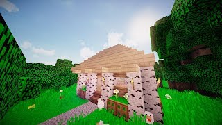 Simple Birch House Tutorial  Minecraft House Series 1 [upl. by Qiratla]