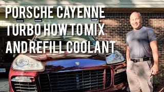 Porsche Cayenne Turbo How to Mix and Refill the Low Coolant [upl. by Nasia]