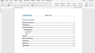 Creating Report Template in Word Format complete with table of contents [upl. by Padget]