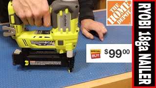 RYOBI 18V ONE 18 GAUGE BRAD NAILER REVIEW BLACK FRIDAY 2020 SAVINGS [upl. by Ateekahs]